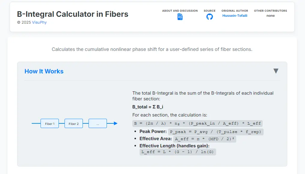 B-Integral Calculater in Fibers